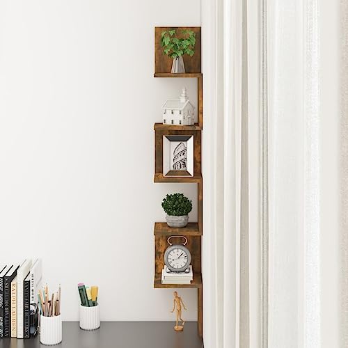 CIOURSTO Eckregale - an der Wand Montierte Displayregale für Wohnzimmer, Studien, Küchen und Schlafzimmer Geeignet (20 x 20 x 127,5 cm) von CIOURSTO