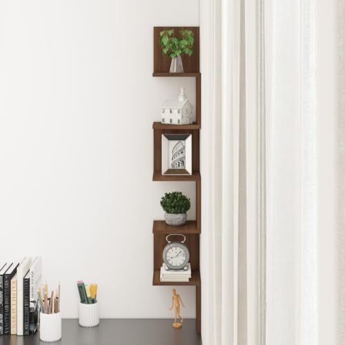 CIOURSTO Eckregale - an der Wand Montierte Displayregale für Wohnzimmer, Studien, Küchen und Schlafzimmer Geeignet (20 x 20 x 127,5 cm) von CIOURSTO