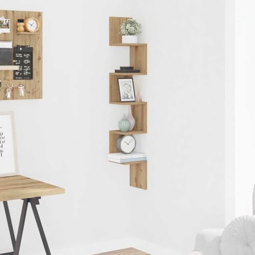 CIOURSTO Eckregale - an der Wand Montierte Displayregale für Wohnzimmer, Studien, Küchen und Schlafzimmer Geeignet (20 x 20 x 127,5 cm) von CIOURSTO