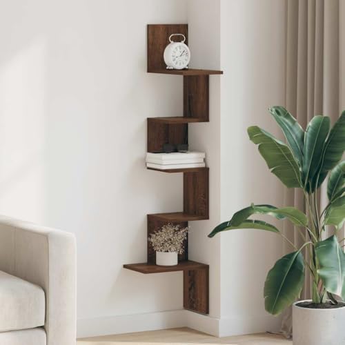 CIOURSTO Eckregale - an der Wand Montierte Displayregale für Wohnzimmer, Studien, Küchen und Schlafzimmer Geeignet (32 x 32 x 127,5 cm) von CIOURSTO