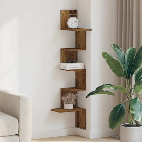 CIOURSTO Eckregale - an der Wand Montierte Displayregale für Wohnzimmer, Studien, Küchen und Schlafzimmer Geeignet (32 x 32 x 127,5 cm) von CIOURSTO