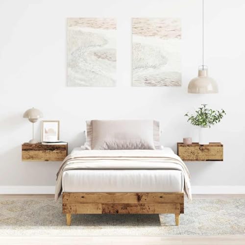 CIOURSTO Einzelbettrahmen - Technischem Holz Moderner Bettenrahmen Platz Sparen für Schlafzimmer und Gästezimmer (90 x 190 cm) von CIOURSTO