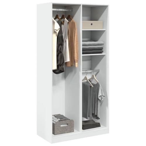 CIOURSTO Garderobe Hall Closet Organizer - Gründung Holzkleidung Aufbewahrung Armoire mit Integrierten Regalen für Schlafzimmer Eingangszimmer Wohnzimmer (100 x 50 x 200 cm) von CIOURSTO