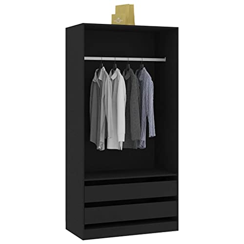 CIOURSTO Garderobe Hall Closet Organizer - Gründung Holzkleidung Aufbewahrung Armoire mit Integrierten Regalen für Schlafzimmer Eingangszimmer Wohnzimmer (100 x 50 x 200 cm) von CIOURSTO