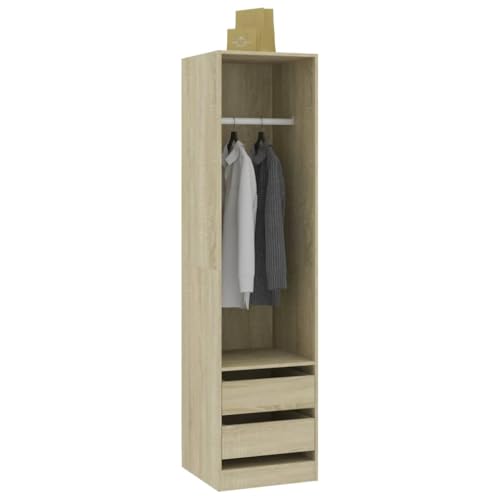 CIOURSTO Garderobe Hall Closet Organizer - Gründung Holzkleidung Aufbewahrung Armoire mit Integrierten Regalen für Schlafzimmer Eingangszimmer Wohnzimmer (50 x 50 x 200 cm) von CIOURSTO
