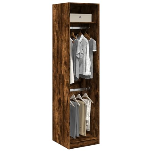 CIOURSTO Garderobe Hall Closet Organizer - Gründung Holzkleidung Aufbewahrung Armoire mit Integrierten Regalen für Schlafzimmer Eingangszimmer Wohnzimmer (50 x 50 x 200 cm) von CIOURSTO