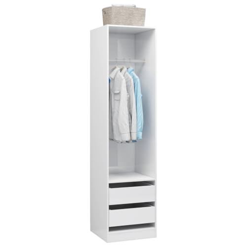 CIOURSTO Garderobe Hall Closet Organizer - Gründung Holzkleidung Aufbewahrung Armoire mit Integrierten Regalen für Schlafzimmer Eingangszimmer Wohnzimmer (50 x 50 x 200 cm) von CIOURSTO