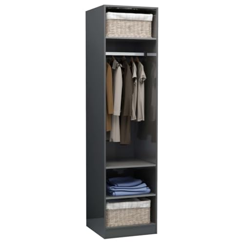 CIOURSTO Garderobe Hall Closet Organizer - Gründung Holzkleidung Aufbewahrung Armoire mit Integrierten Regalen für Schlafzimmer Eingangszimmer Wohnzimmer (50 x 50 x 200 cm) von CIOURSTO