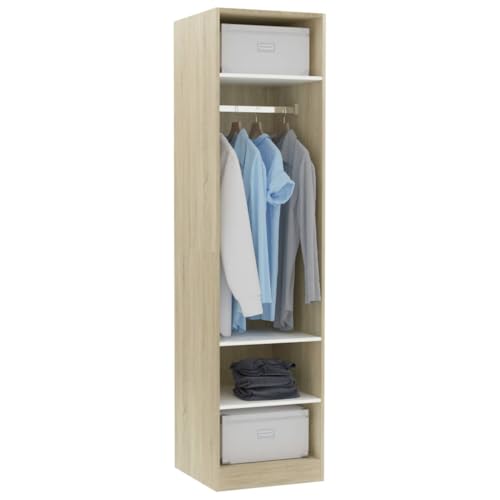 CIOURSTO Garderobe Hall Closet Organizer - Gründung Holzkleidung Aufbewahrung Armoire mit Integrierten Regalen für Schlafzimmer Eingangszimmer Wohnzimmer (50 x 50 x 200 cm) von CIOURSTO