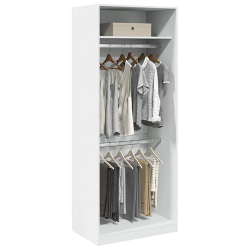 CIOURSTO Garderobe Hall Closet Organizer - Gründung Holzkleidung Aufbewahrung Armoire mit Integrierten Regalen für Schlafzimmer Eingangszimmer Wohnzimmer (80 x 50 x 200 cm) von CIOURSTO