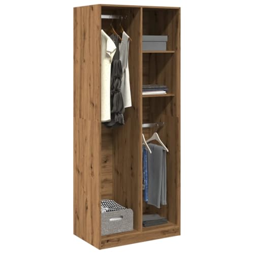 CIOURSTO Garderobe Hall Closet Organizer - Gründung Holzkleidung Aufbewahrung Armoire mit Integrierten Regalen für Schlafzimmer Eingangszimmer Wohnzimmer (80 x 50 x 200 cm) von CIOURSTO