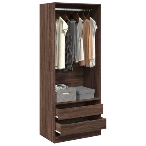 CIOURSTO Garderobe Hall Closet Organizer - Gründung Holzkleidung Aufbewahrung Armoire mit Integrierten Regalen für Schlafzimmer Eingangszimmer Wohnzimmer (80 x 50 x 200 cm) von CIOURSTO