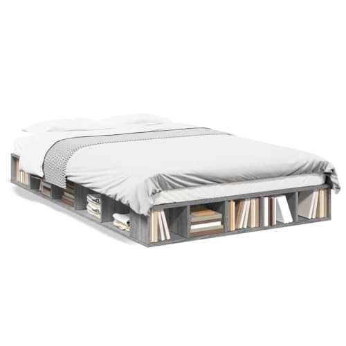 CIOURSTO Geräumige Technische Holzbettbettbasis mit Integrierter Aufbewahrung und Lamellenunterstützung für Moderne Hauptschlafzimmer (135 x 190 cm) von CIOURSTO