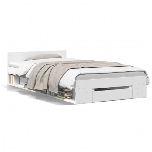 CIOURSTO Giroletto mit Schubladen und Gebauten Kopf, Holzbettkonstruktion mit Kopfteil und Bequemer Stauraum für das Schlafzimmer (100 x 200 cm) von CIOURSTO