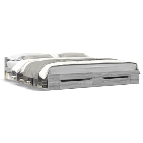 CIOURSTO Giroletto mit Schubladen und Gebauten Kopf, Holzbettkonstruktion mit Kopfteil und Bequemer Stauraum für das Schlafzimmer (180 x 200 cm) von CIOURSTO