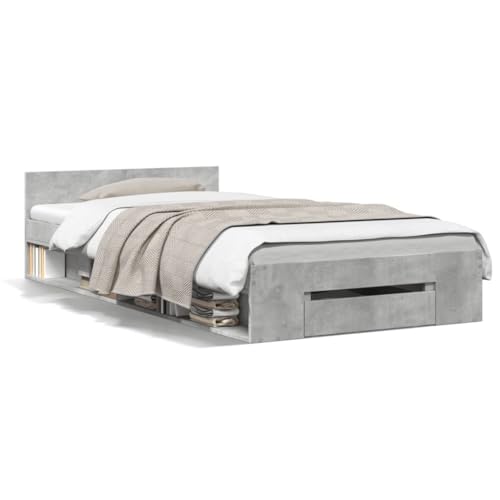 CIOURSTO Giroletto mit Schubladen und Gebauten Kopf, Holzbettkonstruktion mit Kopfteil und Bequemer Stauraum für das Schlafzimmer (90 x 190 cm) von CIOURSTO