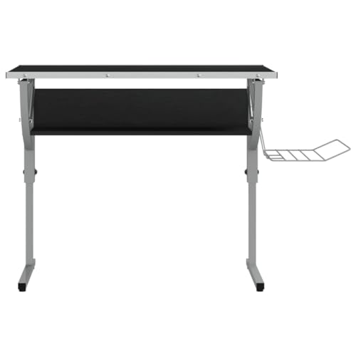 CIOURSTO Höhen Verstellbare Handwerker-Workstation mit Viel Lagerung-Robuster Verbund-Holz-und Metallrahmen für Büro, Studien-oder Studio-Einsatz (Schwarz) von CIOURSTO