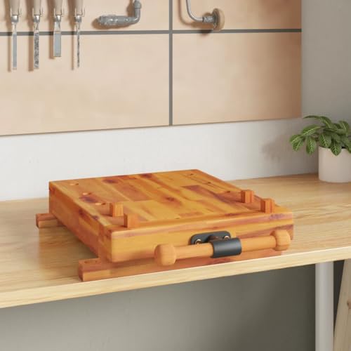 CIOURSTO Holzwerk Bank Tischplatte mit Schraubstock, Stabile Arbeits Fläche, Flexible Verwendung für Massives Akazien Holz von CIOURSTO