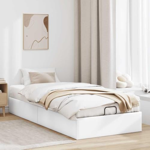 CIOURSTO Ottoman-Bett, Stauraum Unter Dem Bett, Bed, Strapazierfähiges Kunstledermaterial, Geeignet für Schlafzimmer und Gästezimmer (80 x 200 cm) von CIOURSTO
