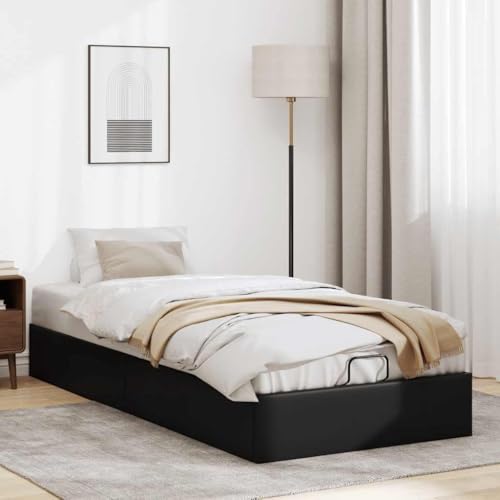 CIOURSTO Ottoman-Bett, Stauraum Unter Dem Bett, Bed, Strapazierfähiges Kunstledermaterial, Geeignet für Schlafzimmer und Gästezimmer (90 x 200 cm) von CIOURSTO