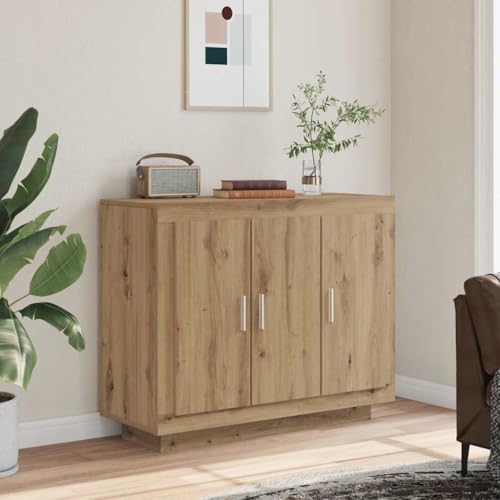 CIOURSTO Sideboard - Sonoma Oak Engineered Holzspeicherschrank mit Türen und Regalen für Wohnzimmer und Schlafzimmer (Handwerker Eiche) von CIOURSTO