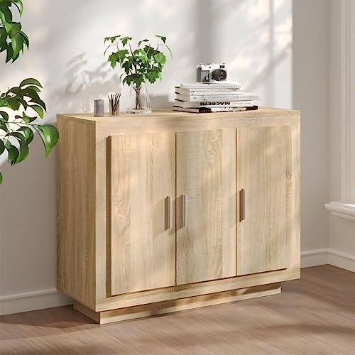 CIOURSTO Sideboard - Sonoma Oak Engineered Holzspeicherschrank mit Türen und Regalen für Wohnzimmer und Schlafzimmer (Sonoma Oak) von CIOURSTO
