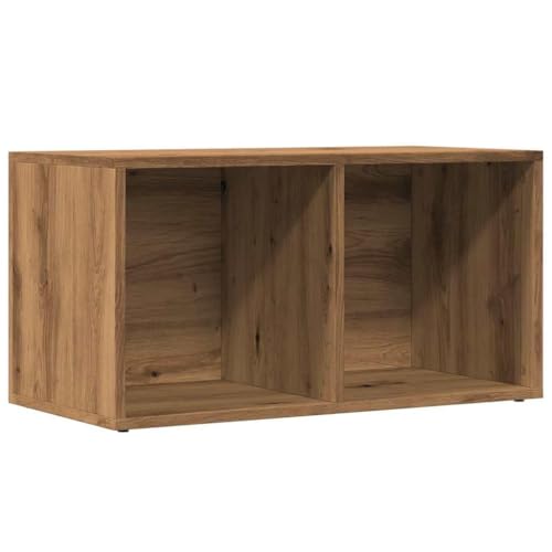 CIOURSTO Vinylische Speicherbox mit 2 Fächern, Robuster Backside Recorder Case Collection Regal, LP -Schrank Transportbox, Sonoma Oak Engineered Wood (Handwerker Eiche) von CIOURSTO
