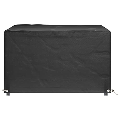 CIOURSTO wasserdichte Schutzhaube für Gartenmöbel 200x200x70 cm - Fest verzurrt mit 8 Metallösen, wetterfest für Terrasse und Garten (132 x 132 x 80 cm) von CIOURSTO