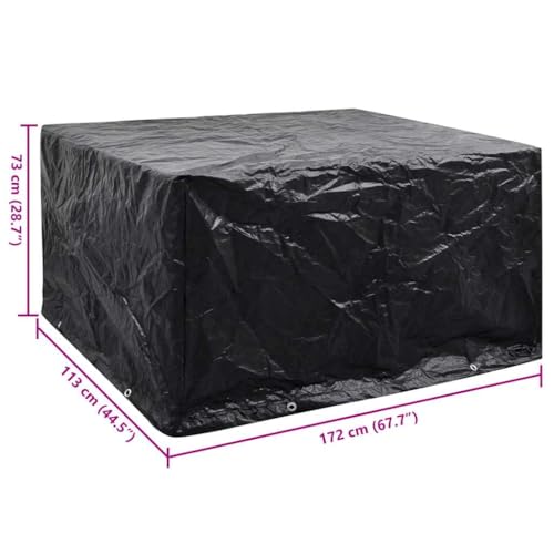 CIOURSTO wasserdichte Schutzhaube für Gartenmöbel 200x200x70 cm - Fest verzurrt mit 8 Metallösen, wetterfest für Terrasse und Garten (172 x 113 x 73 cm) von CIOURSTO