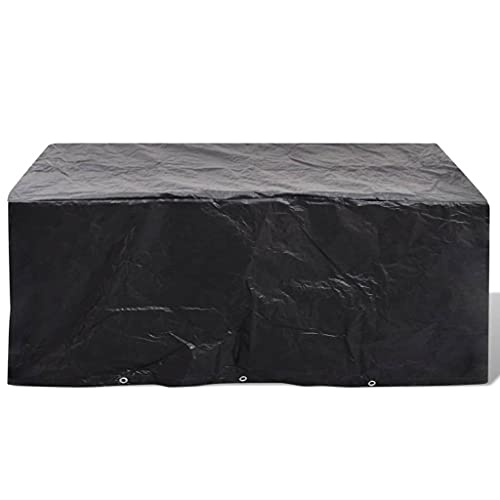 CIOURSTO wasserdichte Schutzhaube für Gartenmöbel 200x200x70 cm - Fest verzurrt mit 8 Metallösen, wetterfest für Terrasse und Garten (240 x 140 x 90 cm) von CIOURSTO