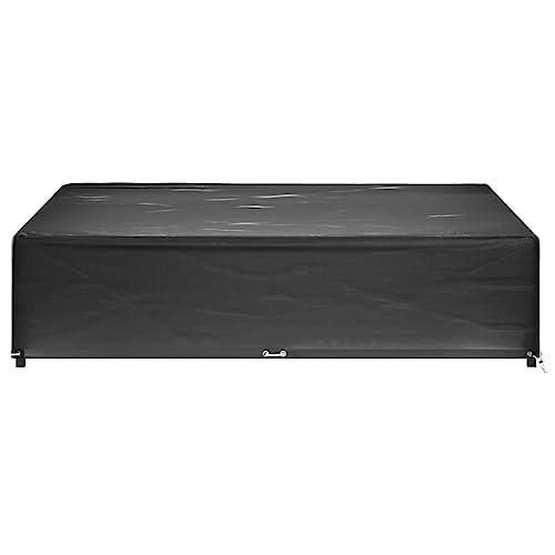 CIOURSTO wasserdichte Schutzhaube für Gartenmöbel 200x200x70 cm - Fest verzurrt mit 8 Metallösen, wetterfest für Terrasse und Garten (240 x 240 x 55 cm) von CIOURSTO