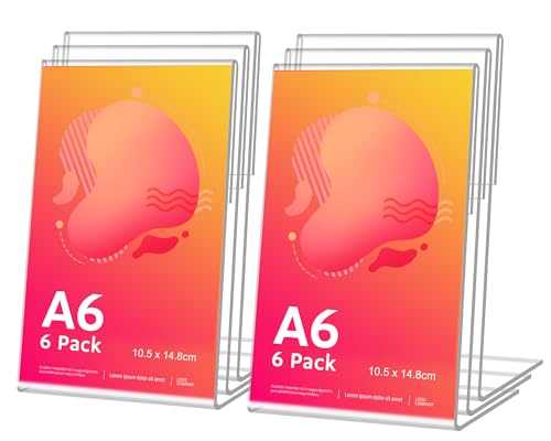 6 Stück Tischaufsteller A6, L Form Acryl Ständer Preisschilder Aufsteller Tischständer für Prospekte Menükarte Werbung Fotorahmen, Kunststoff Foto Bilderrahmen, Flyer Display für Haus, Büro, Laden 6 Stück Tischaufsteller A6, L Form Acryl Ständer Preisschilder Aufsteller Tischständer für Prospekte Menükarte Werbung Fotorahmen, Kunststoff Foto Bilderrahmen, Flyer Display für Haus, Büro, Laden von CIOXSOIO
