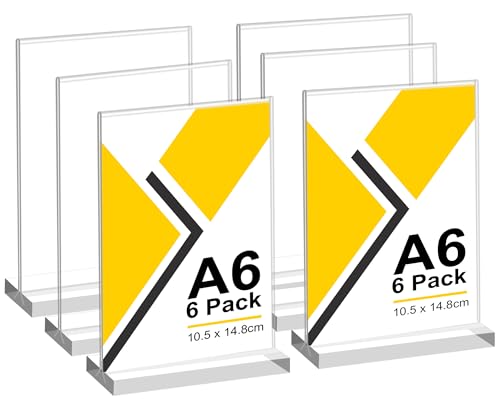 6 Stück Tischaufsteller A6, T Form Acryl Ständer Preisschilder Aufsteller Tischständer für Prospekte Menükarte Werbung Fotorahmen, Kunststoff Foto Bilderrahmen, Flyer Display für Haus, Büro, Laden 6 Stück Tischaufsteller A6, T Form Acryl Ständer Preisschilder Aufsteller Tischständer für Prospekte Menükarte Werbung Fotorahmen, Kunststoff Foto Bilderrahmen, Flyer Display für Haus, Büro, Laden von CIOXSOIO