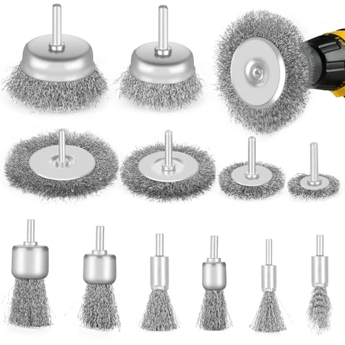 CIOXSOIO 12 Stück Drahtbürsten Bohrmaschine Set, 6mm Drahtbürste Akkuschrauber mit Sechskantschaft, Stahlbürste Akkuschrauber zum Entfernen von Rost, Polieren, Graten und Reinigen CIOXSOIO 12 Stück Drahtbürsten Bohrmaschine Set, 6mm Drahtbürste Akkuschrauber mit Sechskantschaft, Stahlbürste Akkuschrauber zum Entfernen von Rost, Polieren, Graten und Reinigen von CIOXSOIO