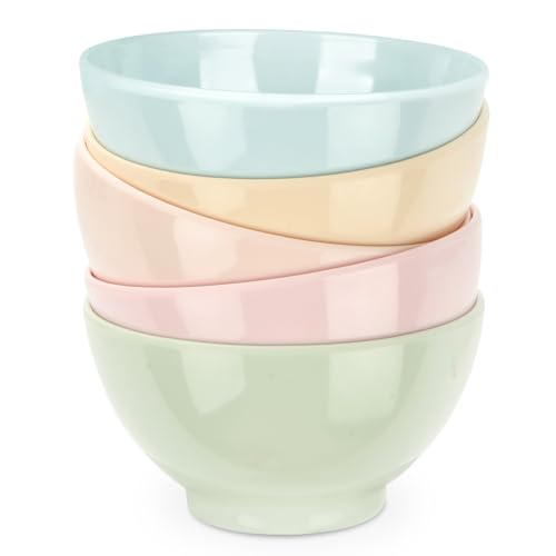 CIOXSOIO Müslischalen 5er Set, Wiederverwendbare Plastikschüsseln, Kunststoff Schalen Set BPA-frei, Spülmaschinenfest, für Getreide Suppe Snack Obst Salat Dessertschalen (5 x 480 ml) von CIOXSOIO