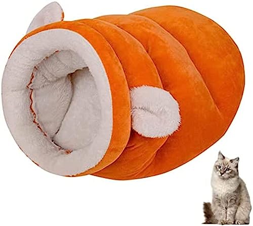 Katzen-Kuschelsack, Katzenschlafsack, Wärmende Schlafzone Für Haustiere, Gemütliches Bett, Katzenbau Mit Ohren, Bequeme, Flauschige Kuschelhöhle, Großes Waschbares Nest Für Katzen, Kätzchen, Welpe von CIRC