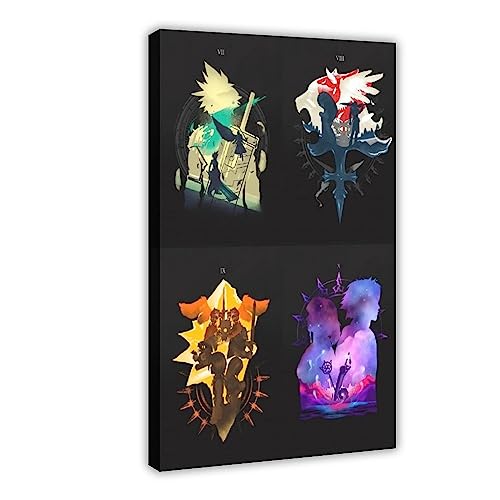 Final Fantasy Leinwand-Poster, Wandkunst, Dekoration, Druck, Bild, Gemälde für Wohnzimmer, Schlafzimmer, Dekoration, Rahmen-Stil, 40 x 60 cm von CIRCIR