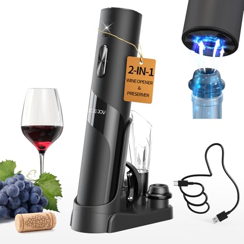 CIRCLE JOY Elektrischer Korkenzieher Wiederaufladbare 7-in-1 Weinöffner Geschenkset mit Elektrischem Vakuumpumpe, Ladestation, Folienschneider, Weinausgießer und 2 Weinverschluss CIRCLE JOY Elektrischer Korkenzieher Wiederaufladbare 7-in-1 Weinöffner Geschenkset mit Elektrischem Vakuumpumpe, Ladestation, Folienschneider, Weinausgießer und 2 Weinverschluss von CIRCLE JOY