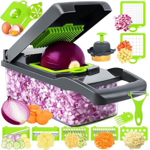 CIRULLI 16 in 1 Gemüseschneider,Mehrzweck gemüseschneider All-in-One Küchenhelfer Mit Behälter und Fingerschutz,gemüse zerkleinerer für Würfeln,Schneiden, Hobeln,Mandolinenschneider,Mandoline CIRULLI 16 in 1 Gemüseschneider,Mehrzweck gemüseschneider All-in-One Küchenhelfer Mit Behälter und Fingerschutz,gemüse zerkleinerer für Würfeln,Schneiden, Hobeln,Mandolinenschneider,Mandoline von CIRULLI