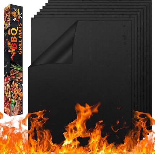 CIRULLI 8er Set BBQ Grillmatte für Gasgrill,50x32 grillmatte,Wiederverwendbar,GrillmatteZuschneidbare Größe,Hitzebeständig Grillmatte für Holzkohlegrill,Grill,Backofen von CIRULLI