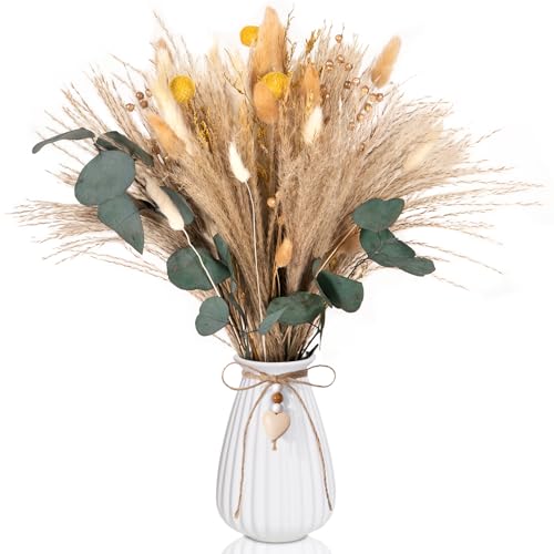CIRULLI Boho deko trockenblumenstrauß,Naturbelassenes Deko für Wohnzimmer,pampasgras deko,trockenblumen zum deko wohnzimmer,Beige-Töne,Trockenblumen strauß für DIY-Bastelprojekte(68 Stück)Konservierte CIRULLI Boho deko trockenblumenstrauß,Naturbelassenes Deko für Wohnzimmer,pampasgras deko,trockenblumen zum deko wohnzimmer,Beige-Töne,Trockenblumen strauß für DIY-Bastelprojekte(68 Stück)Konservierte von CIRULLI