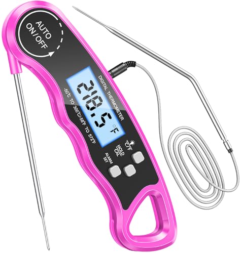 CIRYCASE Doppelsonden Fleischthermometer, Sofort Lesen Bratenthermometer, Grillthermometer Digital Thermometer Kochen mit Hintergrundbeleuchtung, Kalibrierung & Magnet für Küche/BBQ/Backen/Sound Bar CIRYCASE Doppelsonden Fleischthermometer, Sofort Lesen Bratenthermometer, Grillthermometer Digital Thermometer Kochen mit Hintergrundbeleuchtung, Kalibrierung & Magnet für Küche/BBQ/Backen/Sound Bar von CIRYCASE