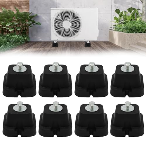 8stk Set Klimaanlagen StoßDäMpfer,Bodenkonsole DäMpfungssockel,Bodenkonsole 400Kg(4 for 200kg)(100x100x60mm), Klimaanlagen StoßDäMpfer FüR WäRmepumpe, Wasserdicht, Rutschfest von CISSIYOG