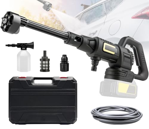 Akku Hochdruckreiniger, 65 Bar Mobiler Hochdruckreiniger Kompatibel mit Makita 18V Akku, Tragbarer Hochdruckreiniger met 6-in-1 Multi-Sprühdüse, LCD-Display, 5M Schlauch, für Autowäsche (ohne Akku) von CISSIYOG