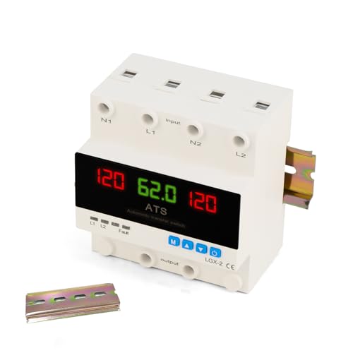 Automatischer Transferschalter, 63A 220v Dualer LeistungswäHler Mit Led-Anzeige, L1-PrioritäT, Transferschalter Hutschiene, 50/60 Hz, Batterietrennschalter FüR Generator- Und Notstromversorgung Automatischer Transferschalter, 63A 220v Dualer LeistungswäHler Mit Led-Anzeige, L1-PrioritäT, Transferschalter Hutschiene, 50/60 Hz, Batterietrennschalter FüR Generator- Und Notstromversorgung von CISSIYOG