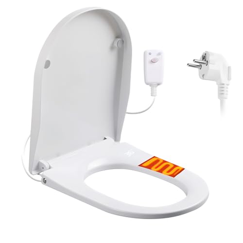 Intelligenter Smart Toilettensitz WC Bidet, Toilette Dusche Bidet Beheizter Sitz, Intelligenter Toilettendeckel mit Absenkautomatik, 3 Einstellbare Temperaturstufen, Temperaturanzeige, Nachtlicht von CISSIYOG
