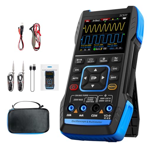 Oszilloskop Multimeter,3-In-1 Digital Oszilloskop Signal Generator, 2-kanal Zweikanal 50mhz Bandbreite, Multimeter Mit Oszilloskop Mit 250ms/S Abtastrate, 19999 ZäHlungen von CISSIYOG