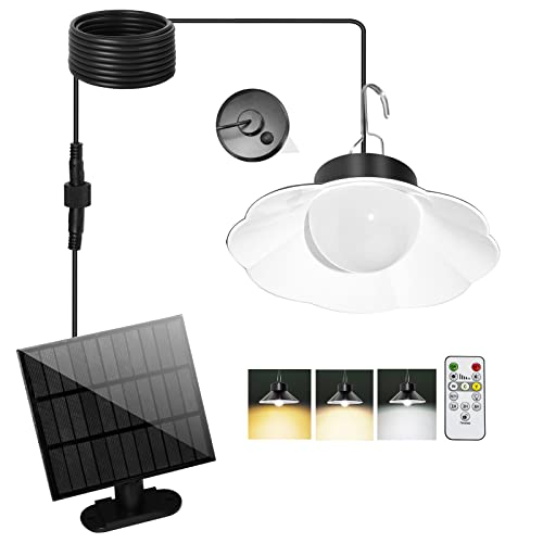 Solarlampen für Außen, 5M Kabel Solar Hängelampen für Außen/Innen mit Timing/Dämmerungssensor, 920LM/3 Farbtemperatur Solarlampe Hängend mit Fernbedienung IP65 Wasserdicht für Garten/Balkon/Terrasse von CISSIYOG