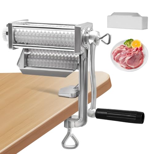 Steaker Fleischzartmacher,Fleischzartmacher Maschine, Meat Tenderizer Mit Edelstahl Messerwalzen Und LeichtgäNgiger Handkurbel,Fleischzartmacher FüR HäHnchen Rind Steak KüChe Zuhause Restaurant von CISSIYOG