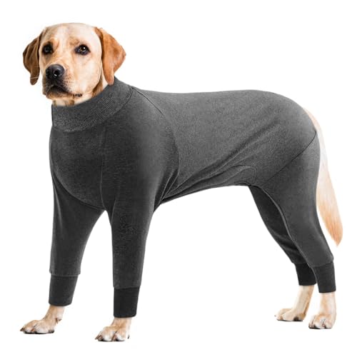 CITÉTOILE Einteiler Erholungsanzug für Hunde, Haustier Langarm Genesungsanzug nach Operationen, Hunde Bauch Wundschutzanzüge, E-Halsband-Alternative, Haustierpyjama für Großer Hunde, Grau, 2XL von CITÉTOILE